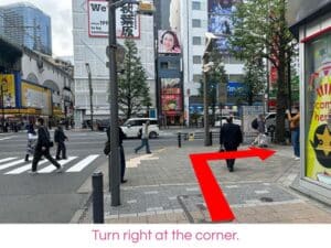Turn right at the corner.